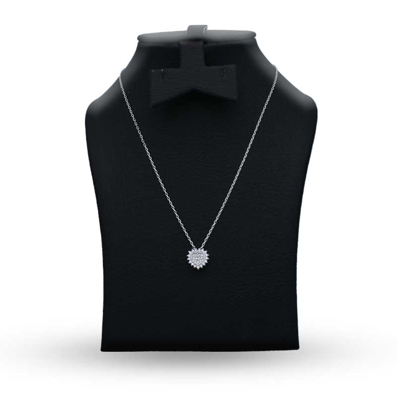 Sterling Silver 925 Heart Shaped Necklace - FKJNKLSLU1109