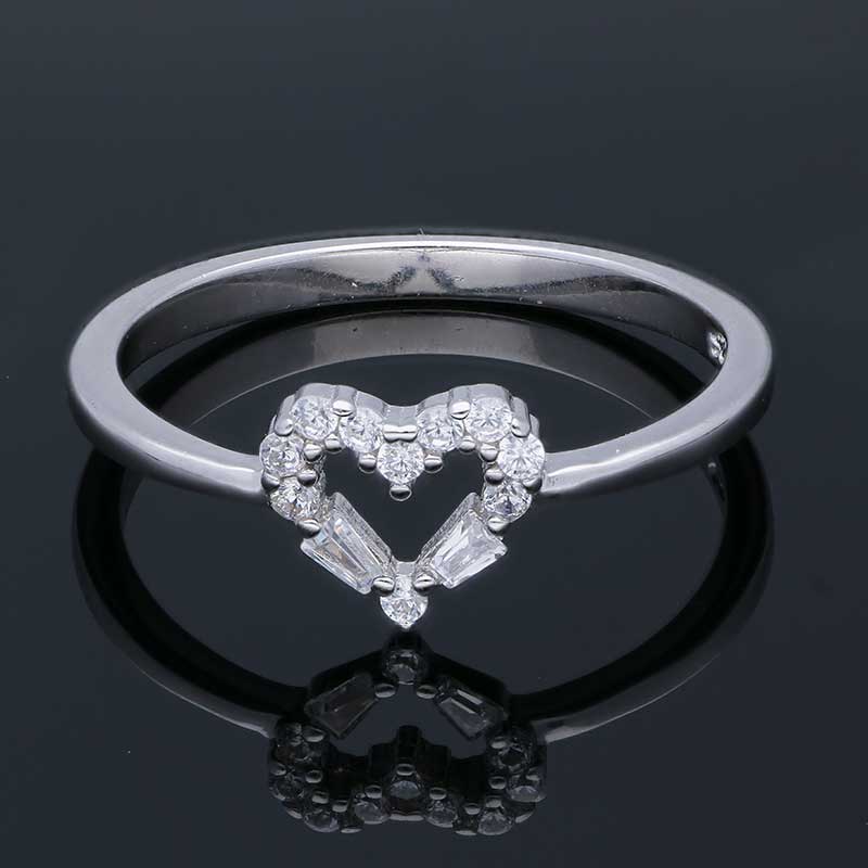 Sterling Silver 925 Heart Shaped Ring - FKJRNSLU2072