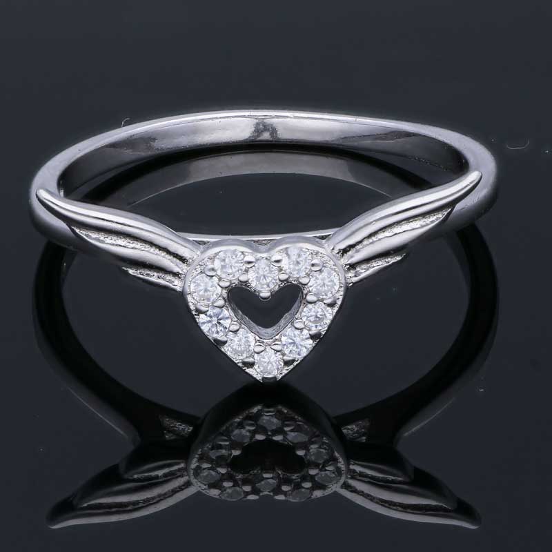 Sterling Silver 925 Heart Shaped Ring - FKJRNSLU2069