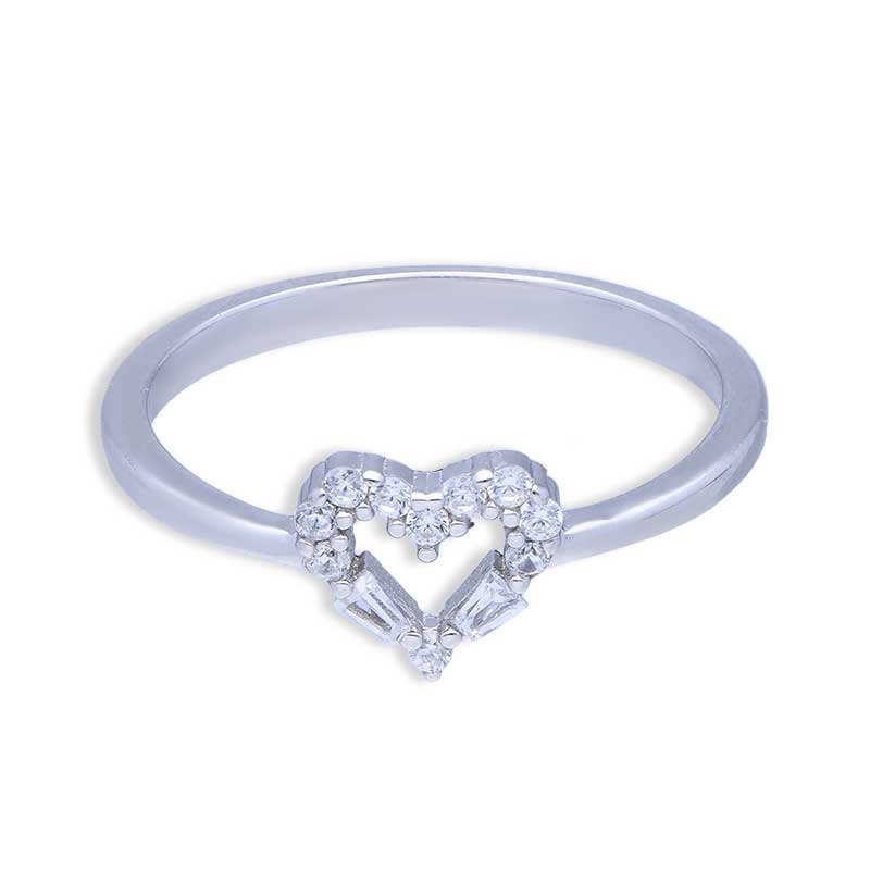 Sterling Silver 925 Heart Shaped Ring - FKJRNSLU2072