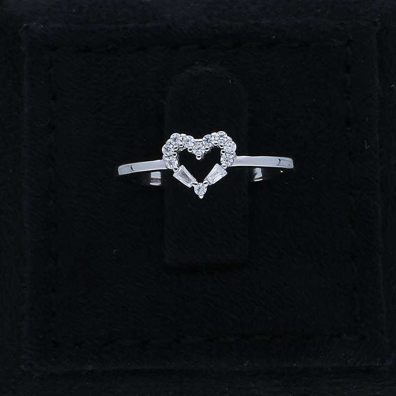 Sterling Silver 925 Heart Shaped Ring - FKJRNSLU2072