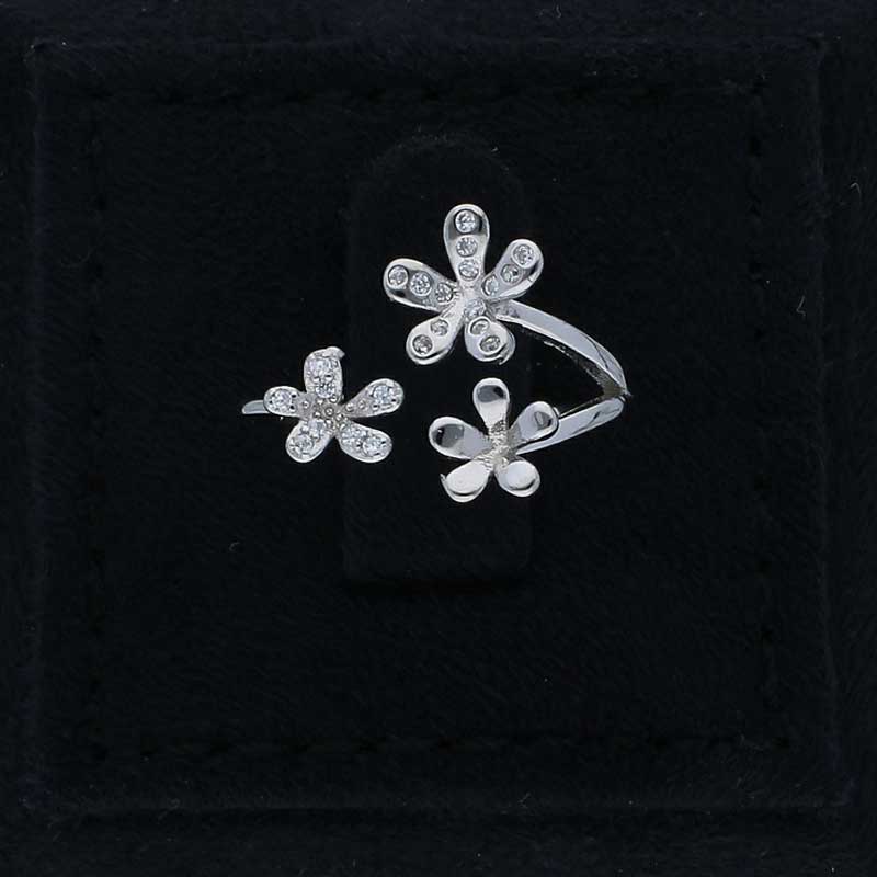 Sterling Silver 925 Flowers Ring - FKJRNSLU2068