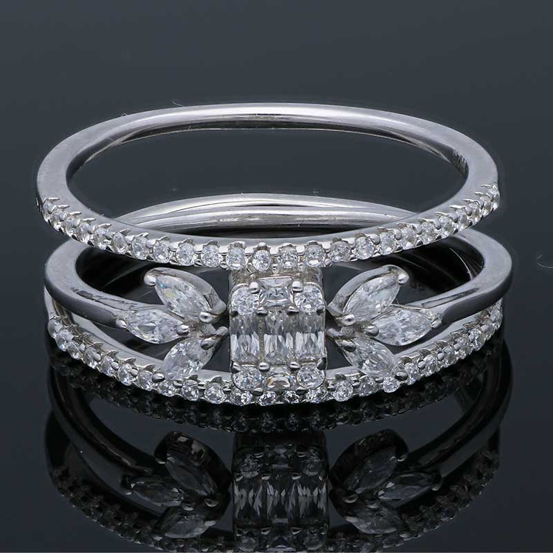 Sterling Silver 925 Leaf Shaped Ring - FKJRNSLU2073