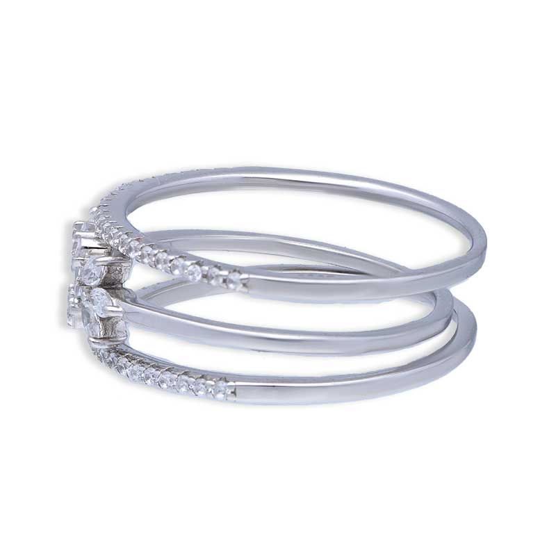 Sterling Silver 925 Leaf Shaped Ring - FKJRNSLU2073
