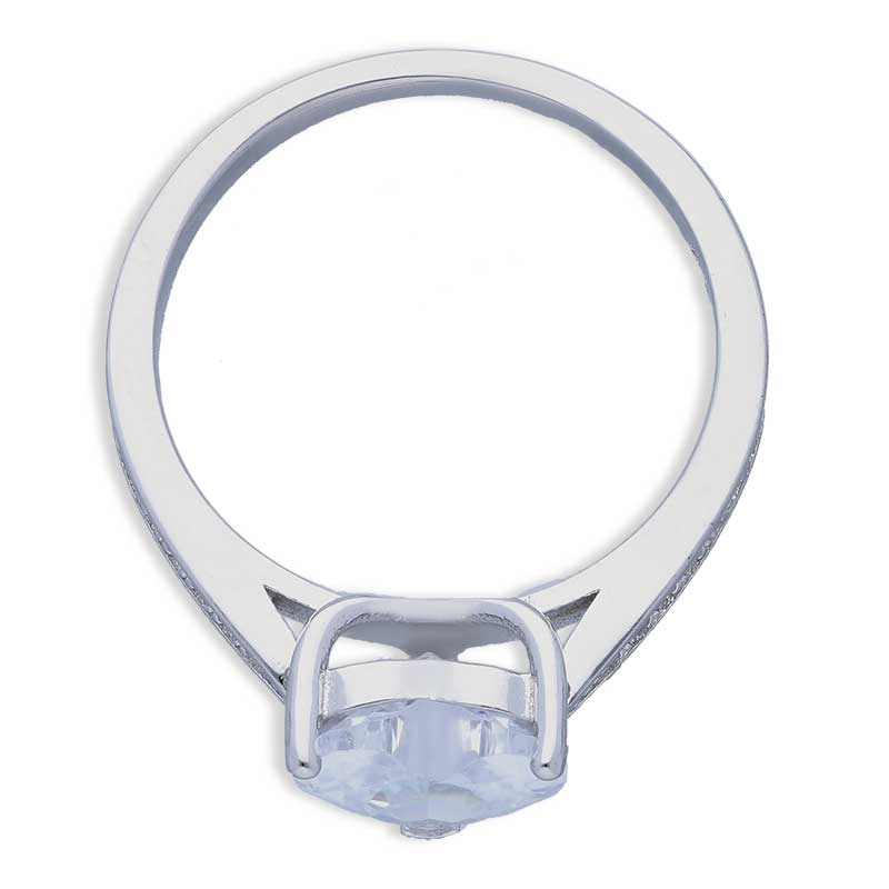 Sterling Silver 925 Heart Shaped Solitaire Ring - FKJRNSLU2074