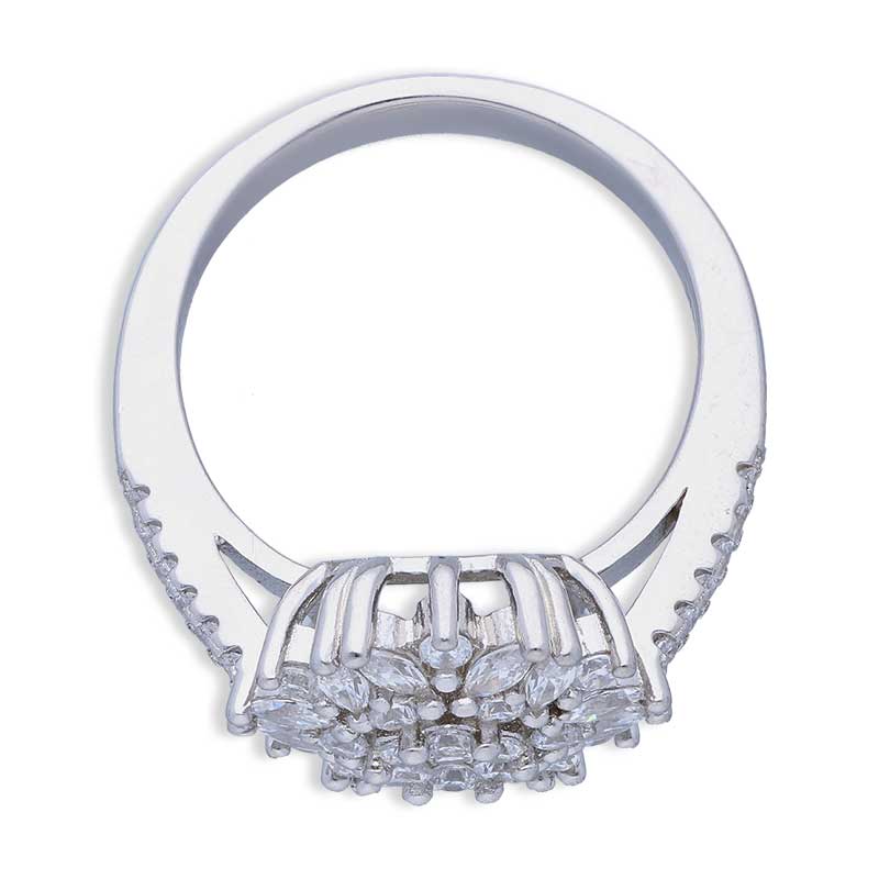 Sterling Silver 925 Flower Shaped Ring - FKJRNSLU2079