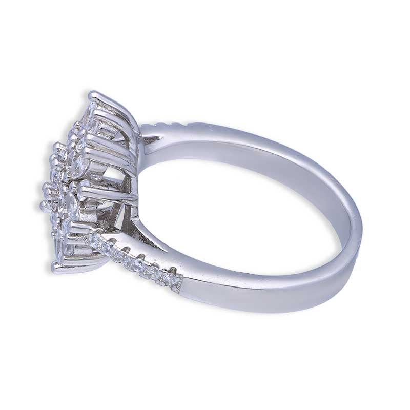 Sterling Silver 925 Flower Shaped Ring - FKJRNSLU2079