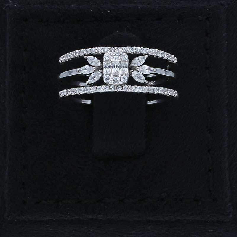 Sterling Silver 925 Leaf Shaped Ring - FKJRNSLU2073