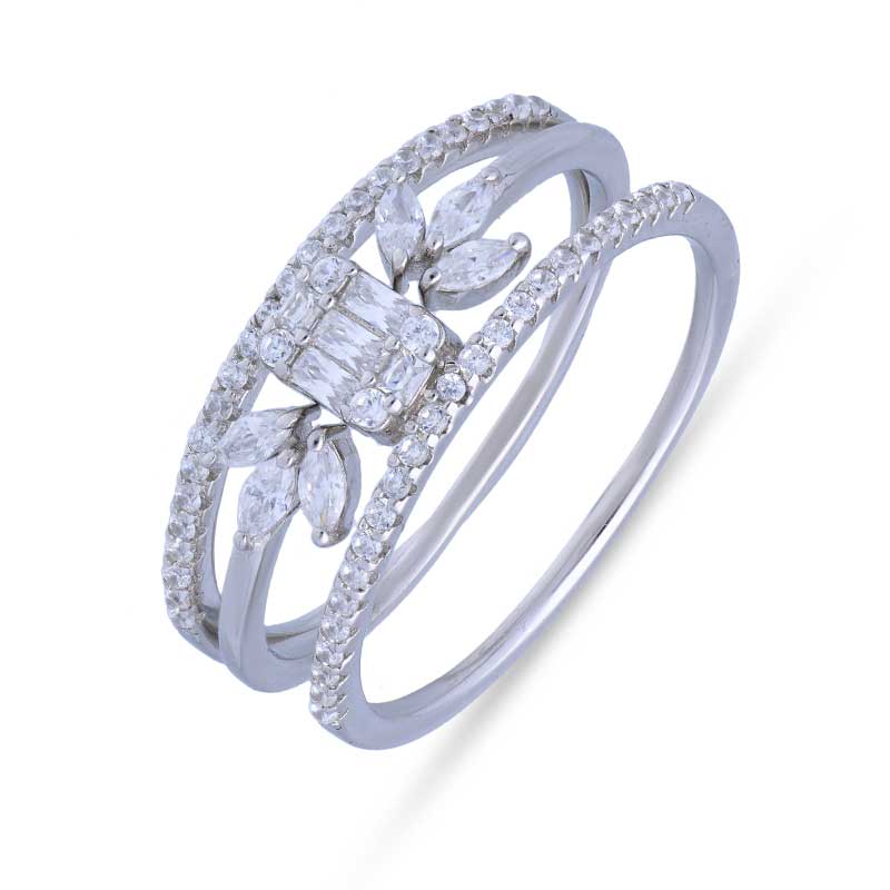 Sterling Silver 925 Leaf Shaped Ring - FKJRNSLU2073