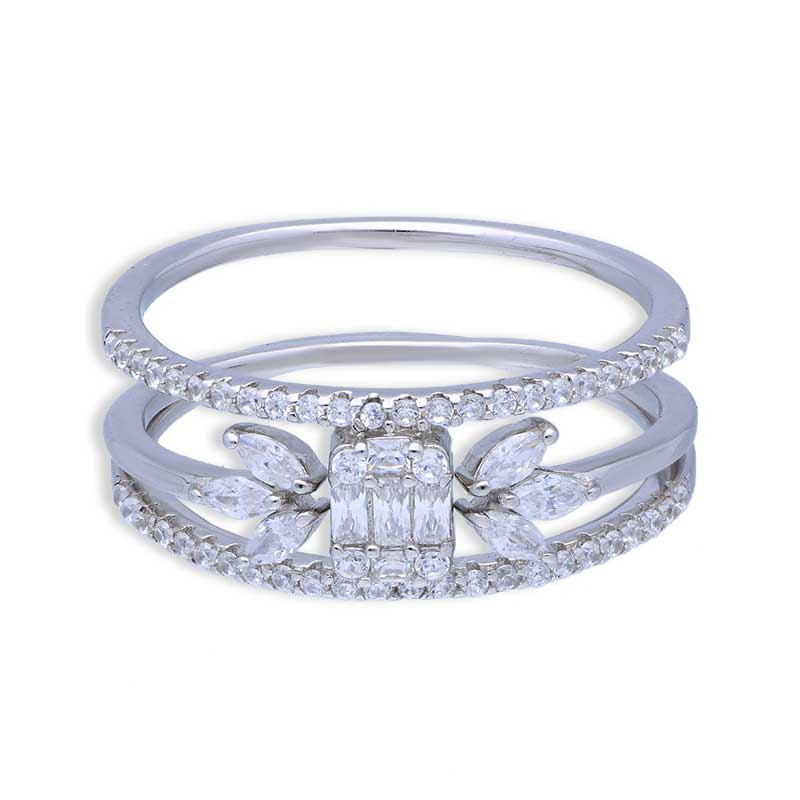 Sterling Silver 925 Leaf Shaped Ring - FKJRNSLU2073