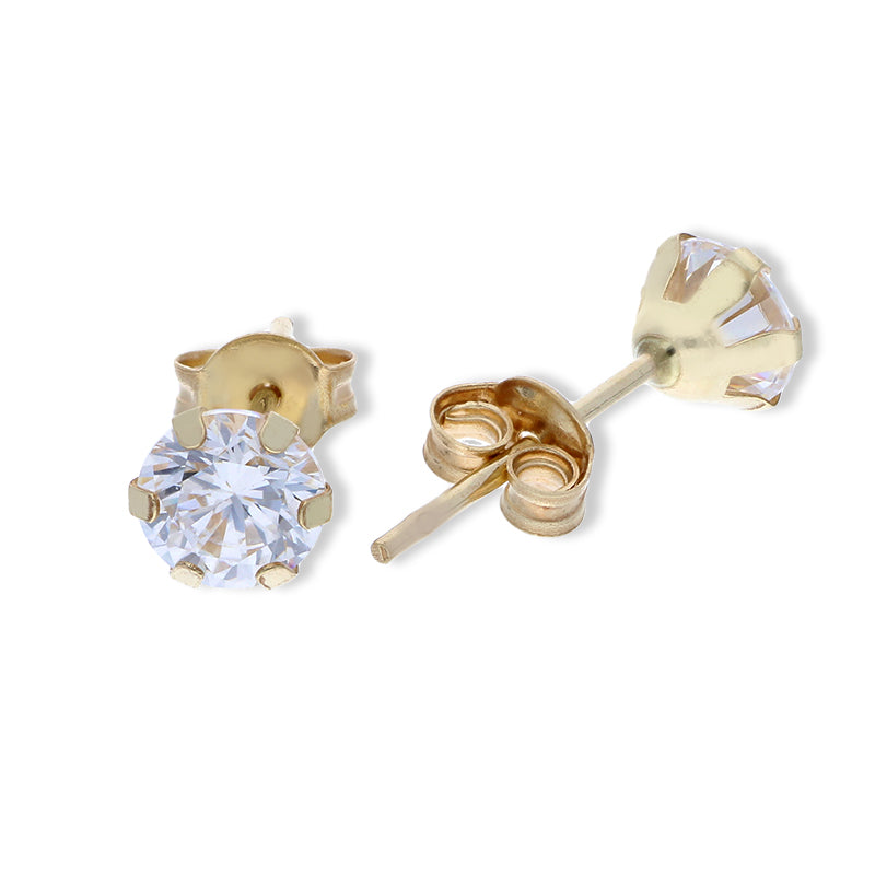 Gold Round Shaped Solitaire Pendant Set (Necklace and Earrings) 18KT - FKJNKLST18KU2035