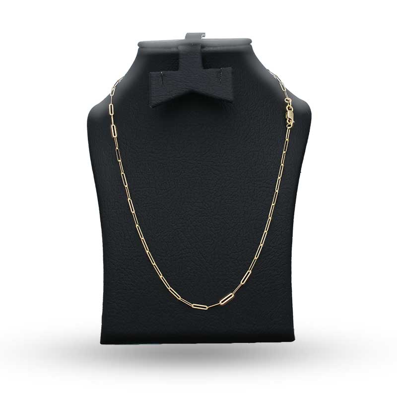 Gold 18 Inches Cable Link Chain 18KT - FKJCN18KU3003