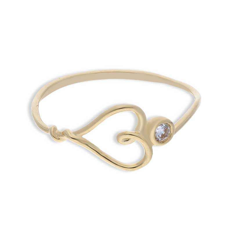 Gold Heart Shaped Ring 18KT - FKJRN18KU2084