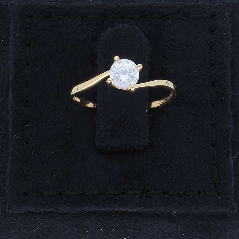 Gold Solitaire Ring 18KT - FKJRN18KU2086