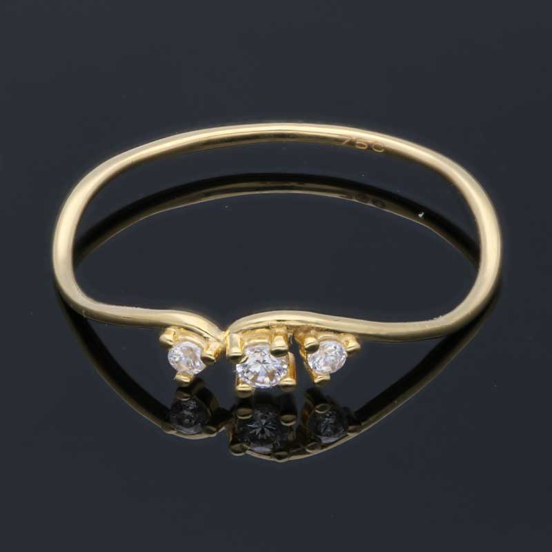 Gold Solitaire Ring 18KT - FKJRN18KU2089