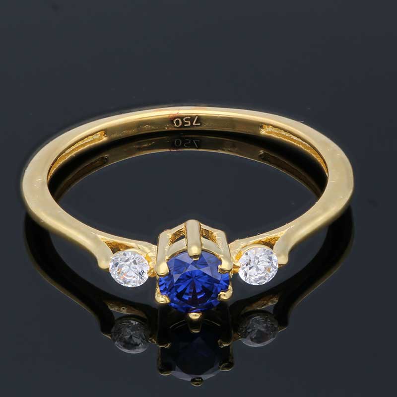Gold Solitaire Ring 18KT - FKJRN18KU2090