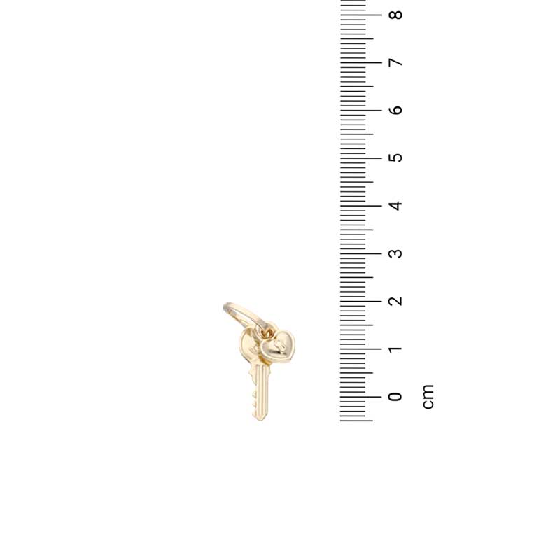 Gold Necklace (Chain with Key and Heart Lock Pendant) 18KT - FKJNKL18KU1124