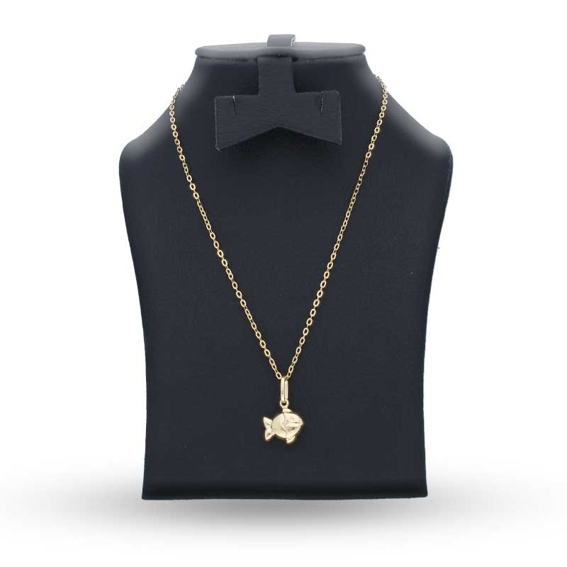 Gold Necklace (Chain with Fish Pendant) 18KT - FKJNKL18KU1118