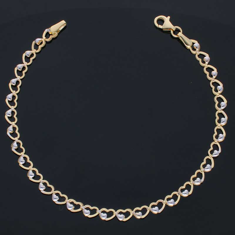 Gold Hearts with Pearls Bracelet 18KT - FKJBRL18KU1004