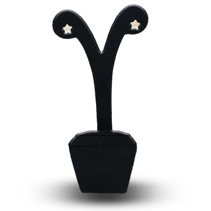 Gold Star Shaped Stud Earrings 18KT - FKJERN18KU3029