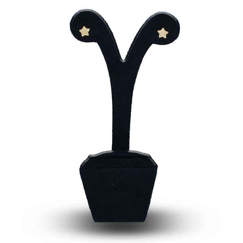 Gold Star Shaped Stud Earrings 18KT - FKJERN18KU3033