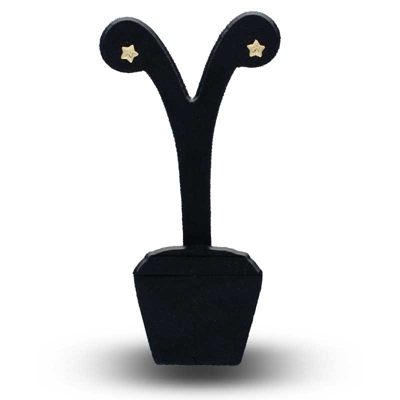 Gold Star Shaped Stud Earrings 18KT - FKJERN18KU3028