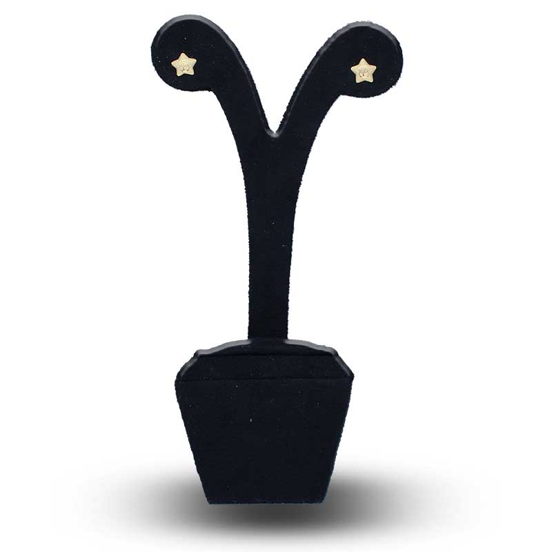 Gold Star Shaped Stud Earrings 18KT - FKJERN18KU3032