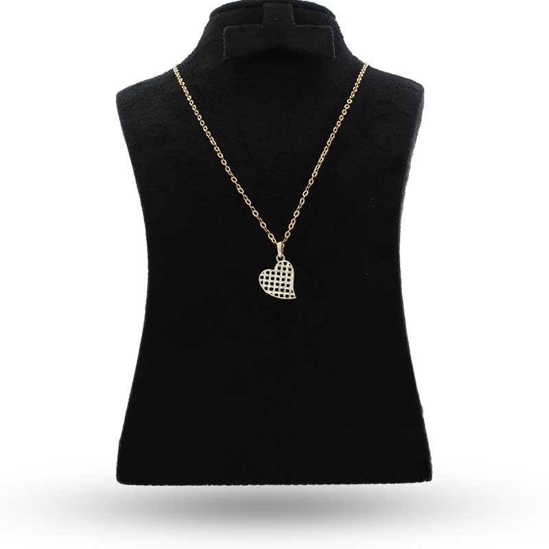 Gold Necklace (Chain with Twisted Heart Pendant) 18KT - FKJNKL18KU1055