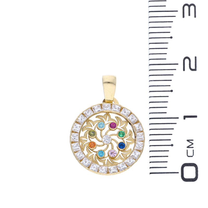 Gold Necklace (Chain with Round Shaped Pendant) 18KT - FKJNKL18KU1074