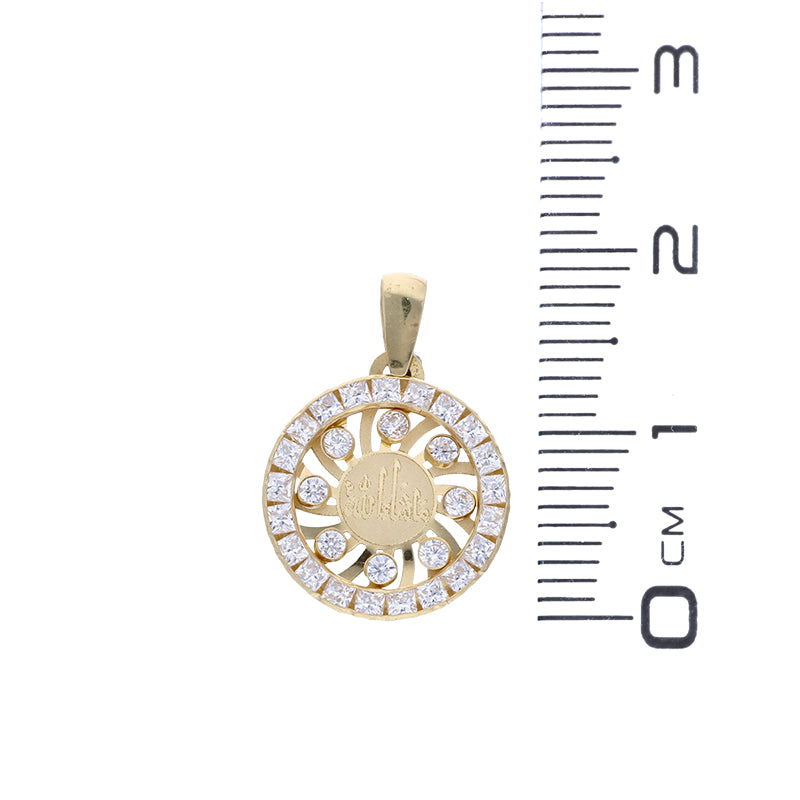 Gold Round Shaped Mashallah Pendant 18KT - FKJPND18KU1079