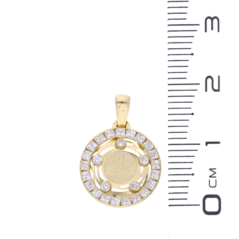 Gold Necklace (Chain with Round Shaped Mashallah Pendant) 18KT - FKJNKL18KU1072