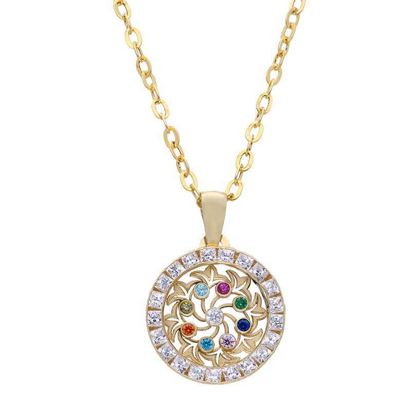 Gold Necklace (Chain with Round Shaped Pendant) 18KT - FKJNKL18KU1074