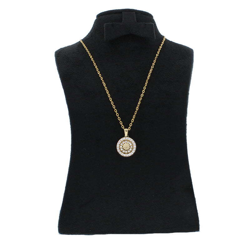 Gold Necklace (Chain with Round Shaped Allah Pendant) 18KT - FKJNKL18KU1073