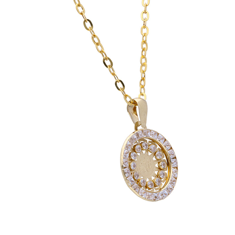 Gold Necklace (Chain with Round Shaped Allah Pendant) 18KT - FKJNKL18KU1073