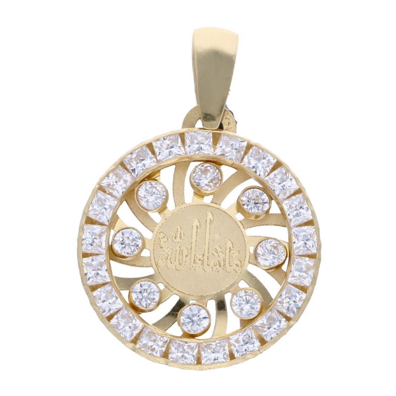 Gold Round Shaped Mashallah Pendant 18KT - FKJPND18KU1079