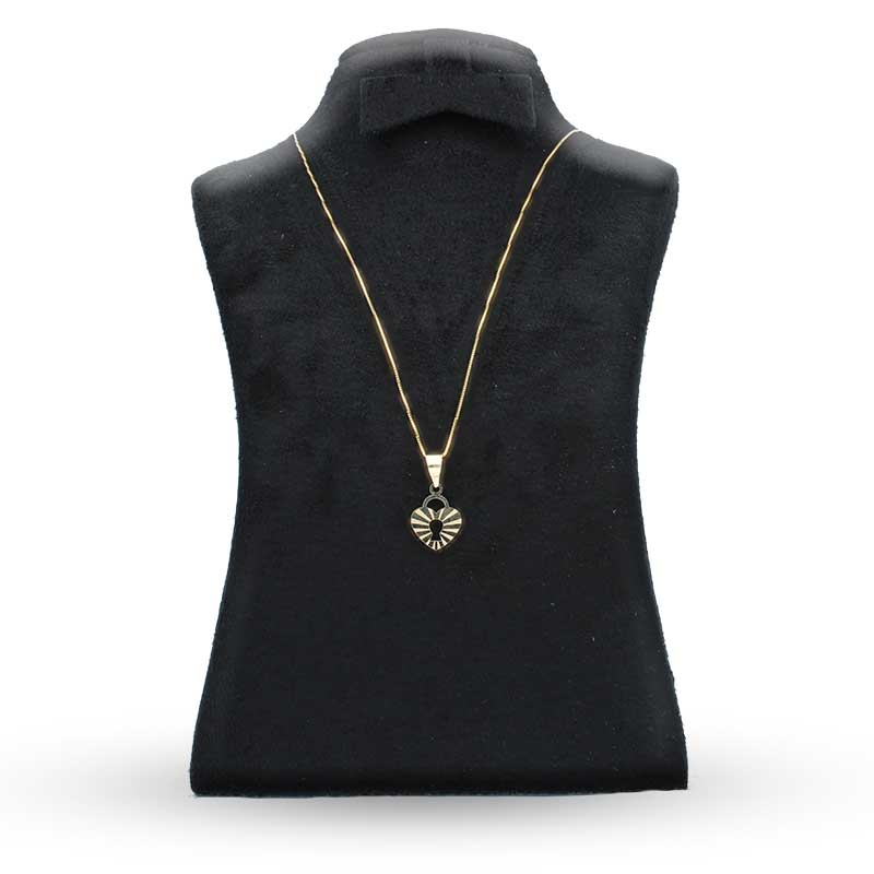 Gold Necklace (Chain with Heart Lock Pendant) 18KT - FKJNKL18KU1066