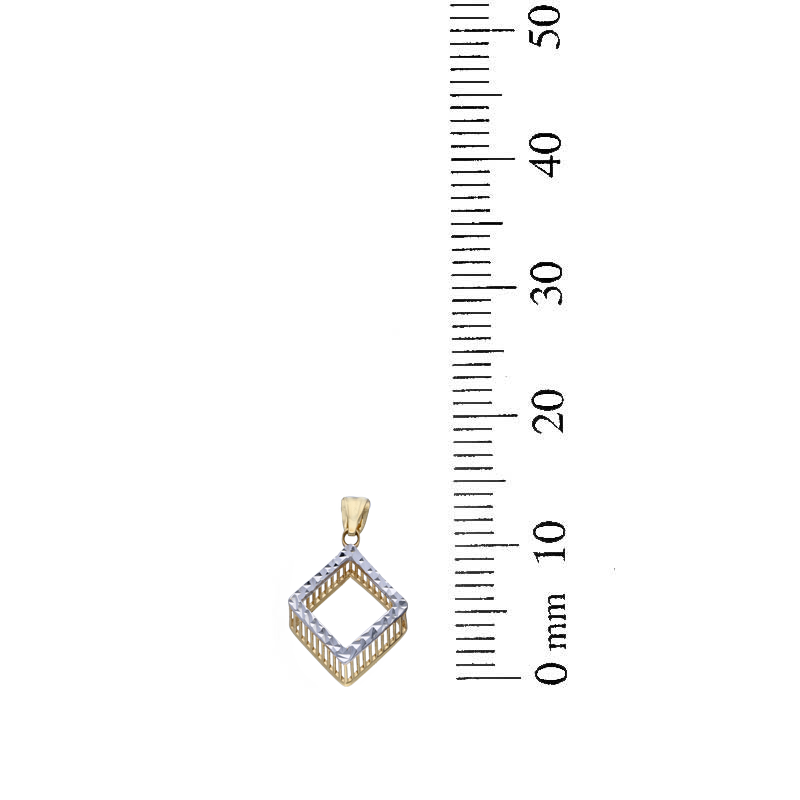 Gold Necklace (Chain with Rhombus Pendant) 18KT - FKJNKL18KU1070