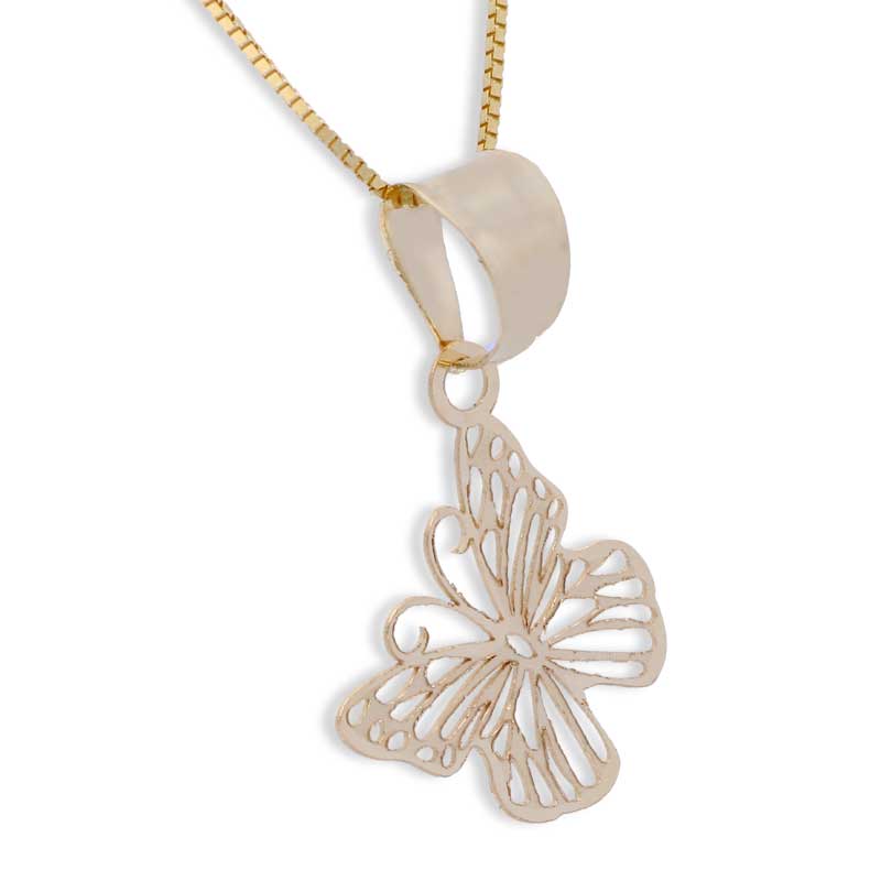 Gold Necklace (Chain with Butterfly Pendant) 18KT - FKJNKL18KU1068
