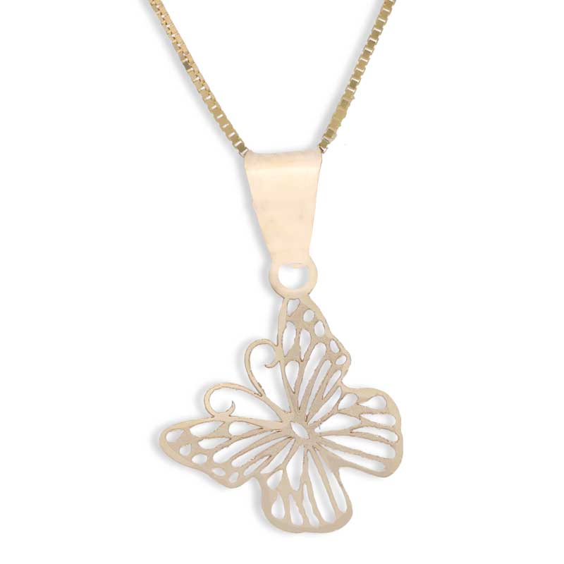 Gold Necklace (Chain with Butterfly Pendant) 18KT - FKJNKL18KU1068