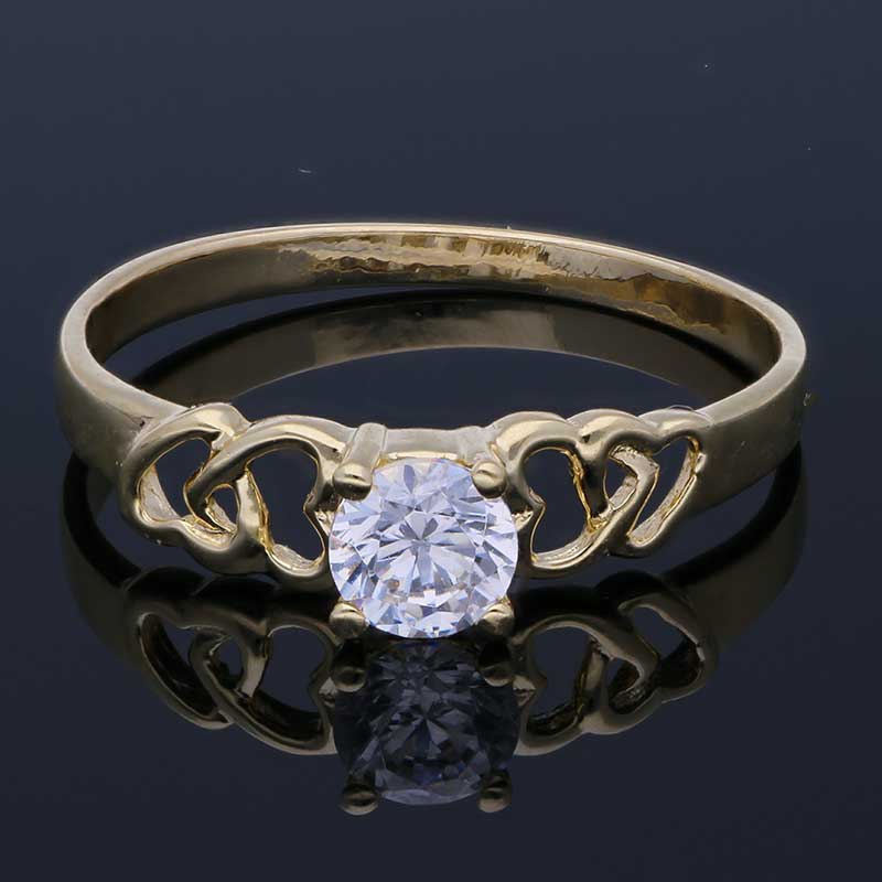 Gold Solitaire Ring 18KT - FKJRN18KU2001