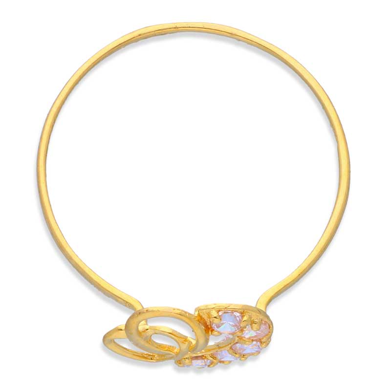 Gold Solitaire in Twisted Twin Hearts Shaped Ring 18KT - FKJRN18KU2006