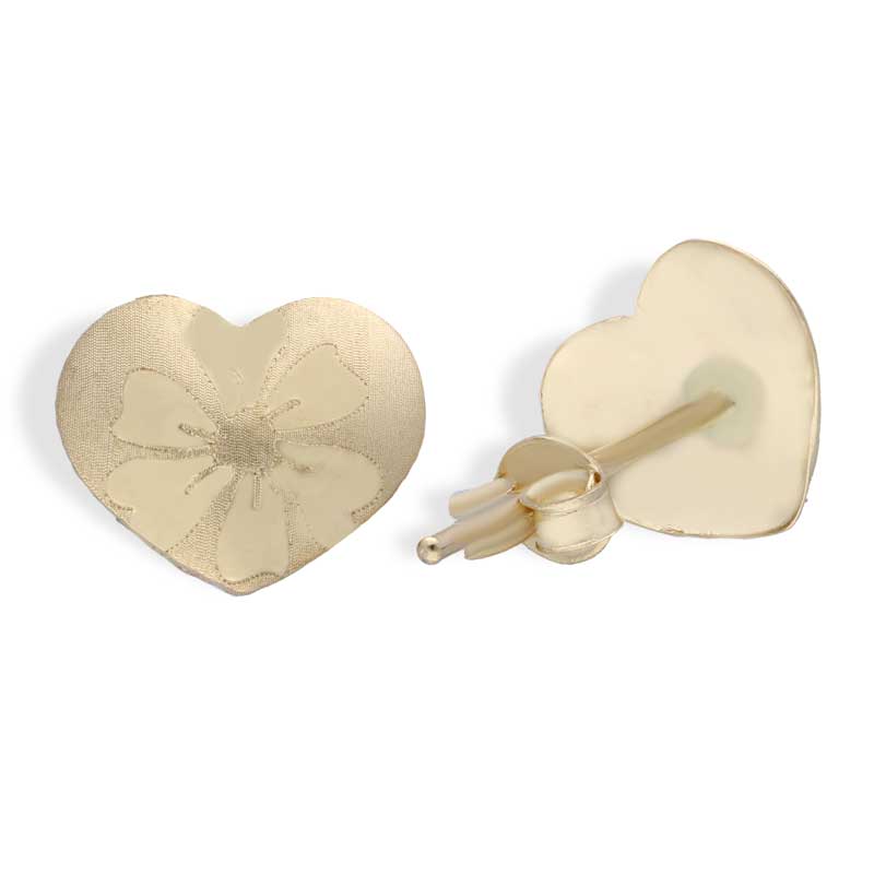 Gold Heart Shaped Pendant Set (Necklace and Earrings) 18KT - FKJNKLST18KU2005