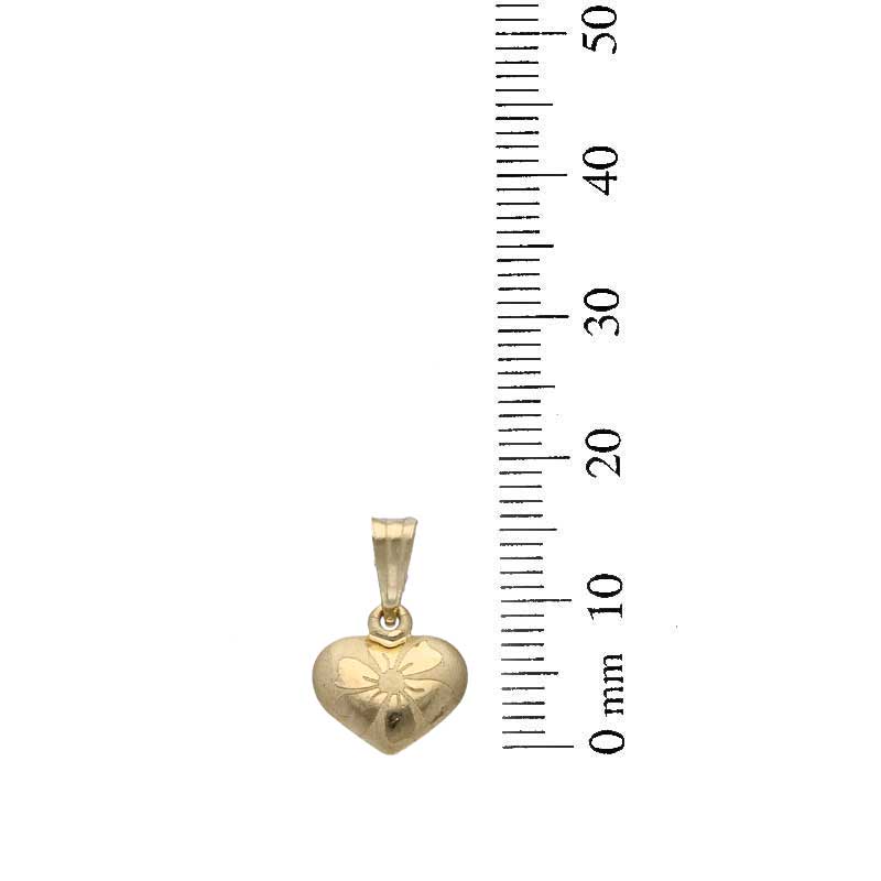 Gold Heart Shaped Pendant Set (Necklace and Earrings) 18KT - FKJNKLST18KU2005