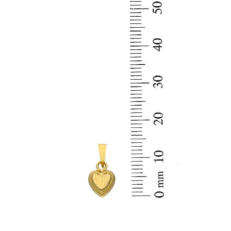 Gold Heart Shaped Pendant Set (Necklace and Earrings) 18KT - FKJNKLST18KU2003