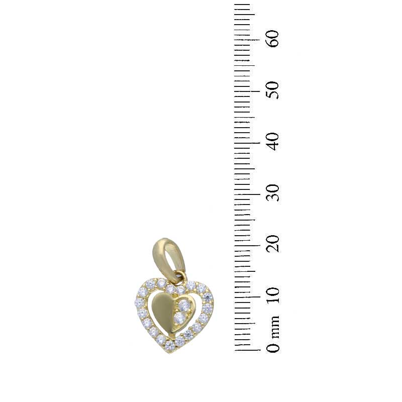 Gold Heart Shaped Pendant Set (Necklace and Earrings) 18KT - FKJNKLST18KU2018