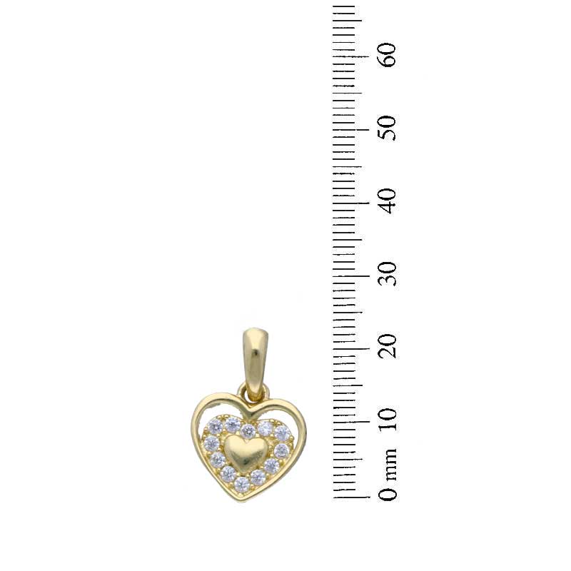 Gold Heart Shaped Pendant Set (Necklace and Earrings) 18KT - FKJNKLST18KU2016