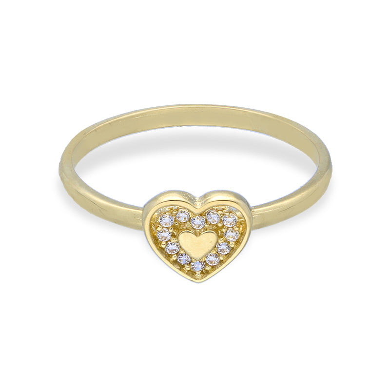Gold Heart Shaped Ring 18KT - FKJRN18KU2016