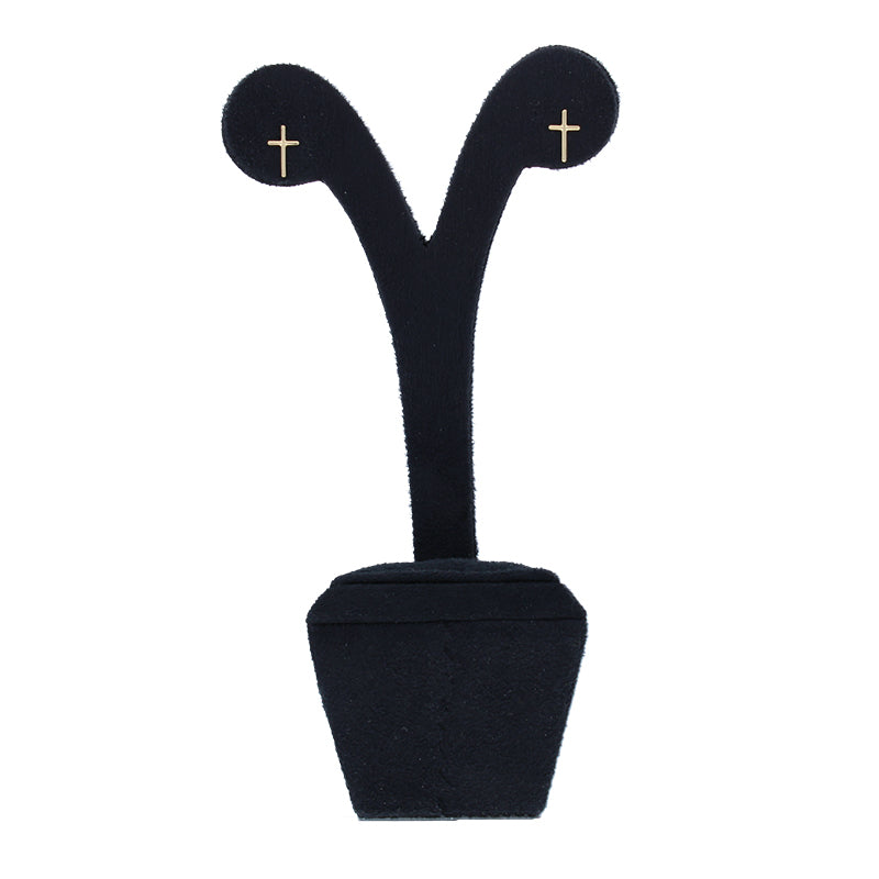 Gold Cross Shaped Stud Earrings 18KT - FKJERN18KU3046