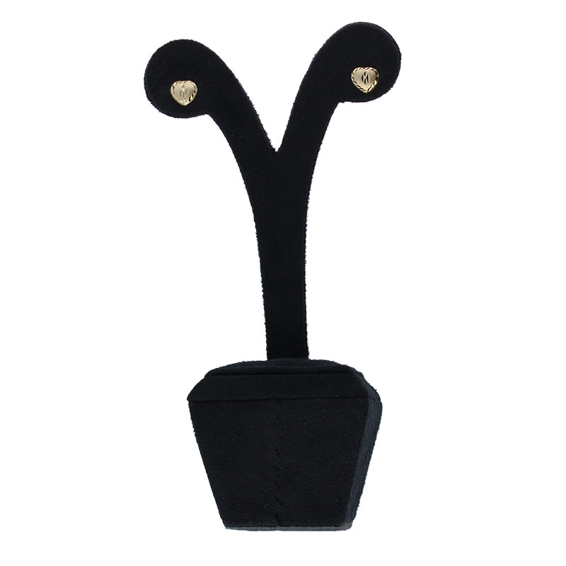 Gold Heart Shaped Stud Earrings 18KT - FKJERN18KU3045