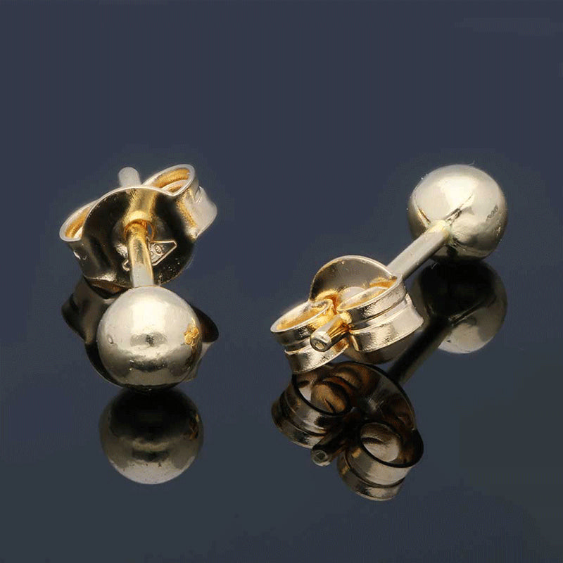 Gold Round Shaped Stud Earrings 18KT - FKJERN18KU3128